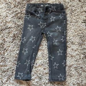 Cat and Jack skinny jeans sz 2T gray with stars